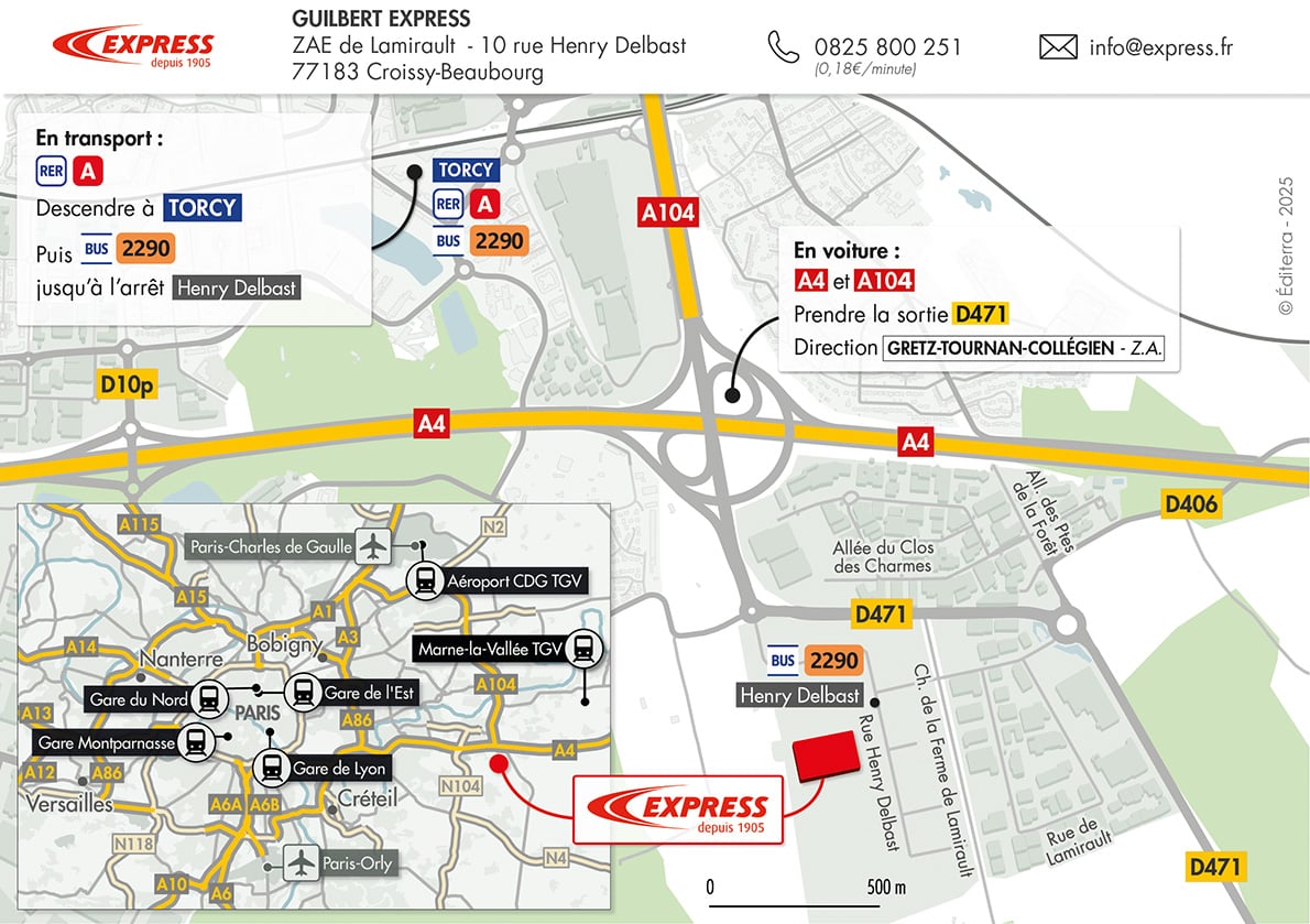 Pour venir chez Guilbert Express